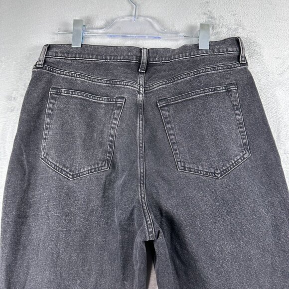 Abercrombie & Fitch 90s Slim Straight Jeans Ultra High Rise Womens 32/14 Black - Picture 4 of 12